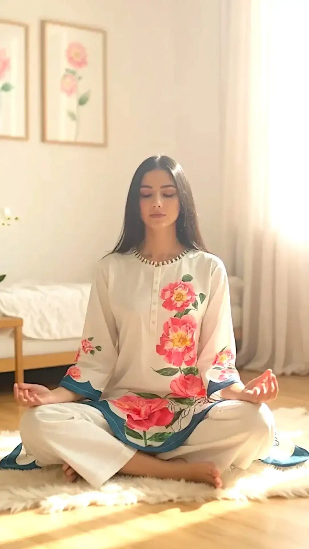 Eden 3 Piece CO-ORD Set Floral Silk - ELORA OFFICIAL