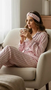 Thumbnail for Victoria's Pink ๐ธ Striped Poly Linen - ELORA OFFICIAL
