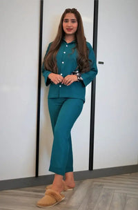 Thumbnail for Solid Teal Linen - ELORA OFFICIAL