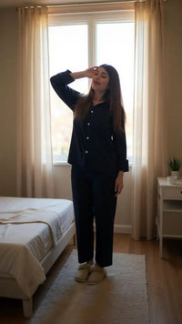 Thumbnail for Solid Navy Linen - ELORA OFFICIAL