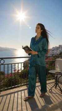 Thumbnail for Solid Teal Silk - ELORA OFFICIAL