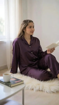 Thumbnail for Solid Plum Silk - ELORA OFFICIAL