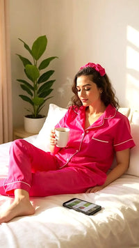 Thumbnail for Plain Fuschia Pink Silk - ELORA OFFICIAL