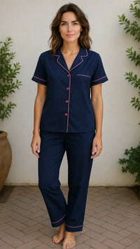 Thumbnail for Plain Navy Linen - ELORA OFFICIAL