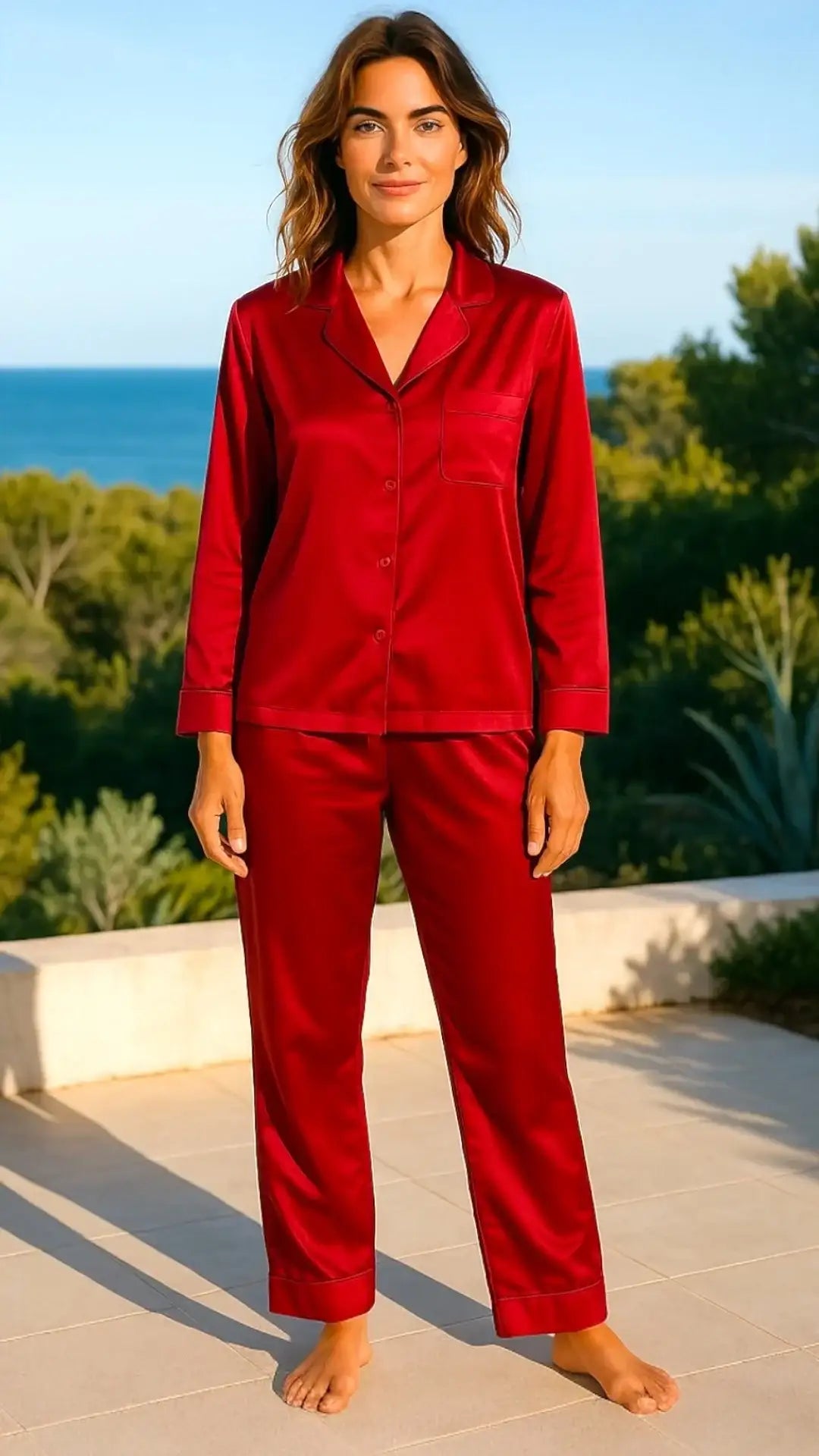 Solid Red Silk - ELORA OFFICIAL