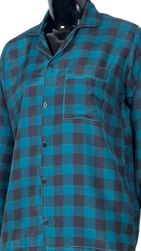 Thumbnail for Teal 🏁 Checkered Poly Linen - ELORA OFFICIAL