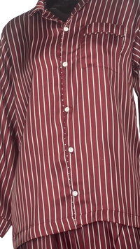 Thumbnail for Men’s Maroon Striped Silk - ELORA OFFICIAL