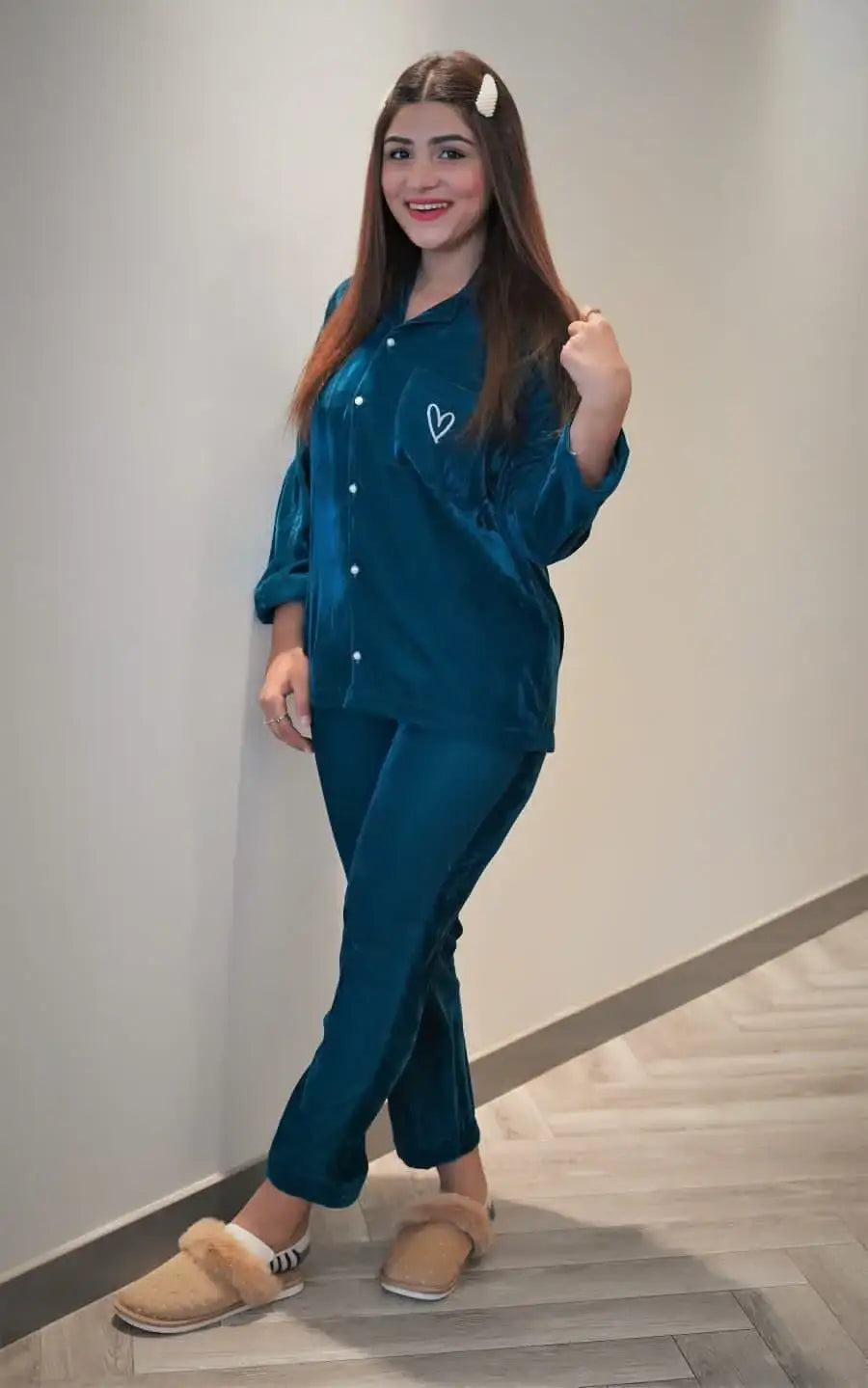 Teal Velvet Solid - ELORA OFFICIAL
