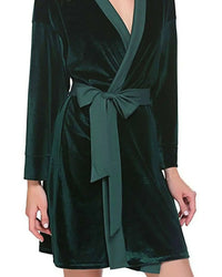 Thumbnail for Emerald Velvet Solid Robe | Gown - ELORA OFFICIAL