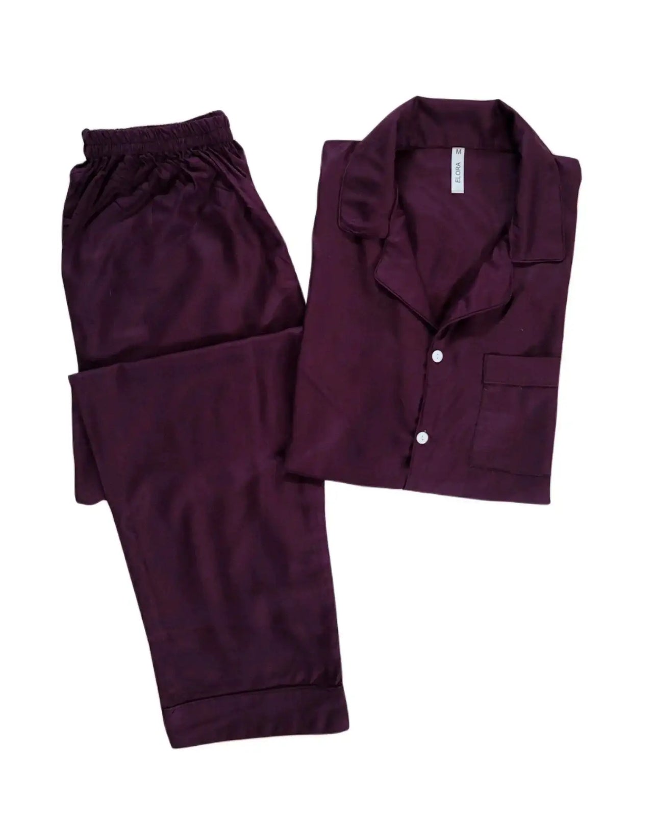 Men’s Solid Plum Linen - ELORA OFFICIAL
