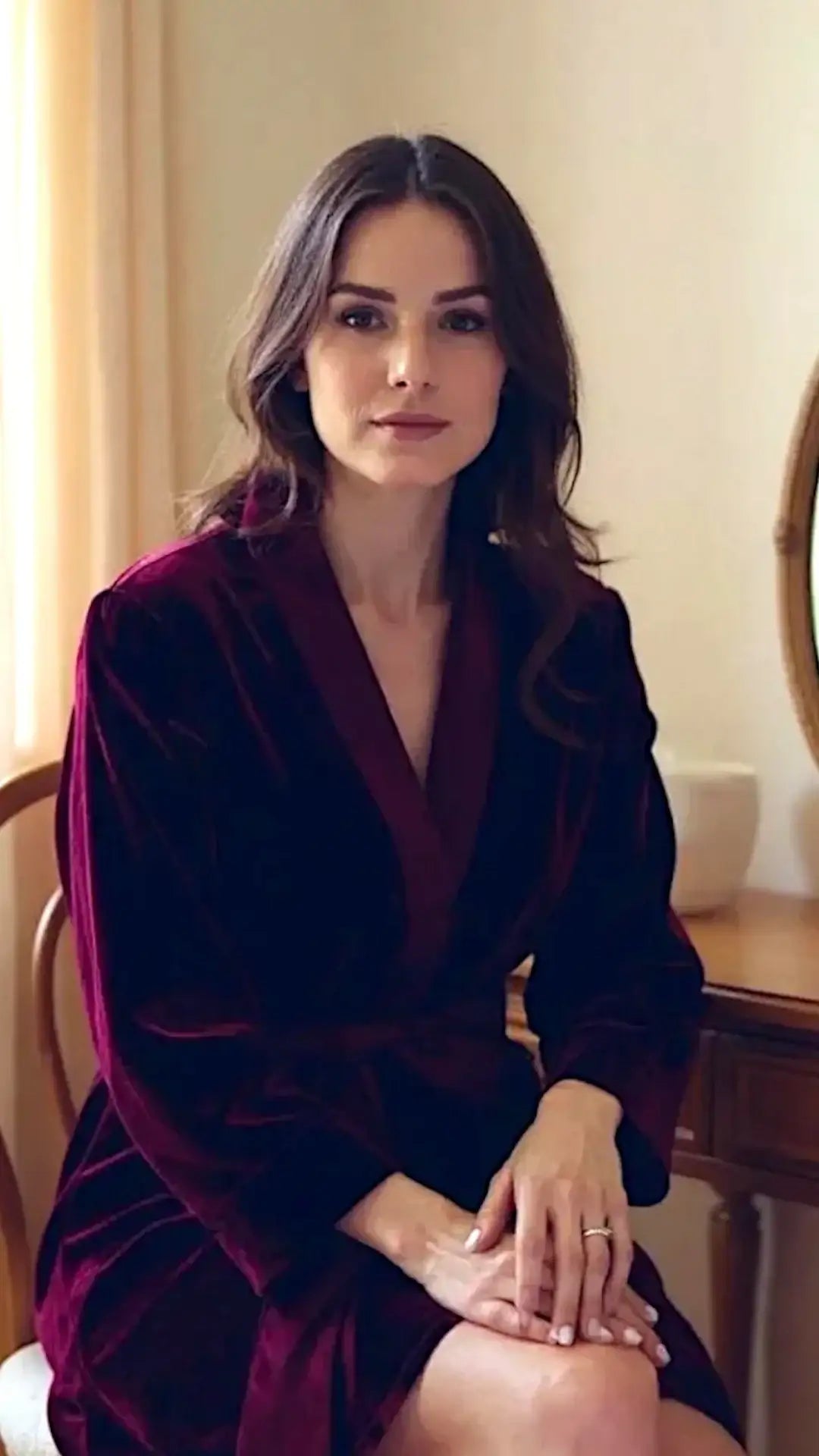 Plum Velvet Solid Robe | Gown - ELORA OFFICIAL